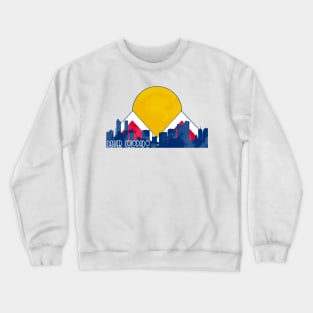 Denver Skyline Flag Design Crewneck Sweatshirt